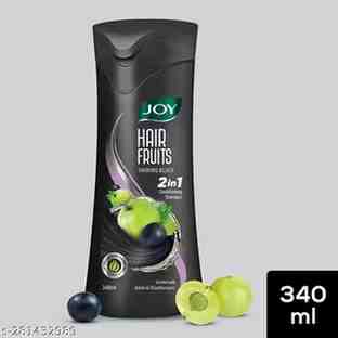 Joy Hair Fruits Shining Black Conditioning Shampoo Enriched with Amla & Black Grapes (340 ml)